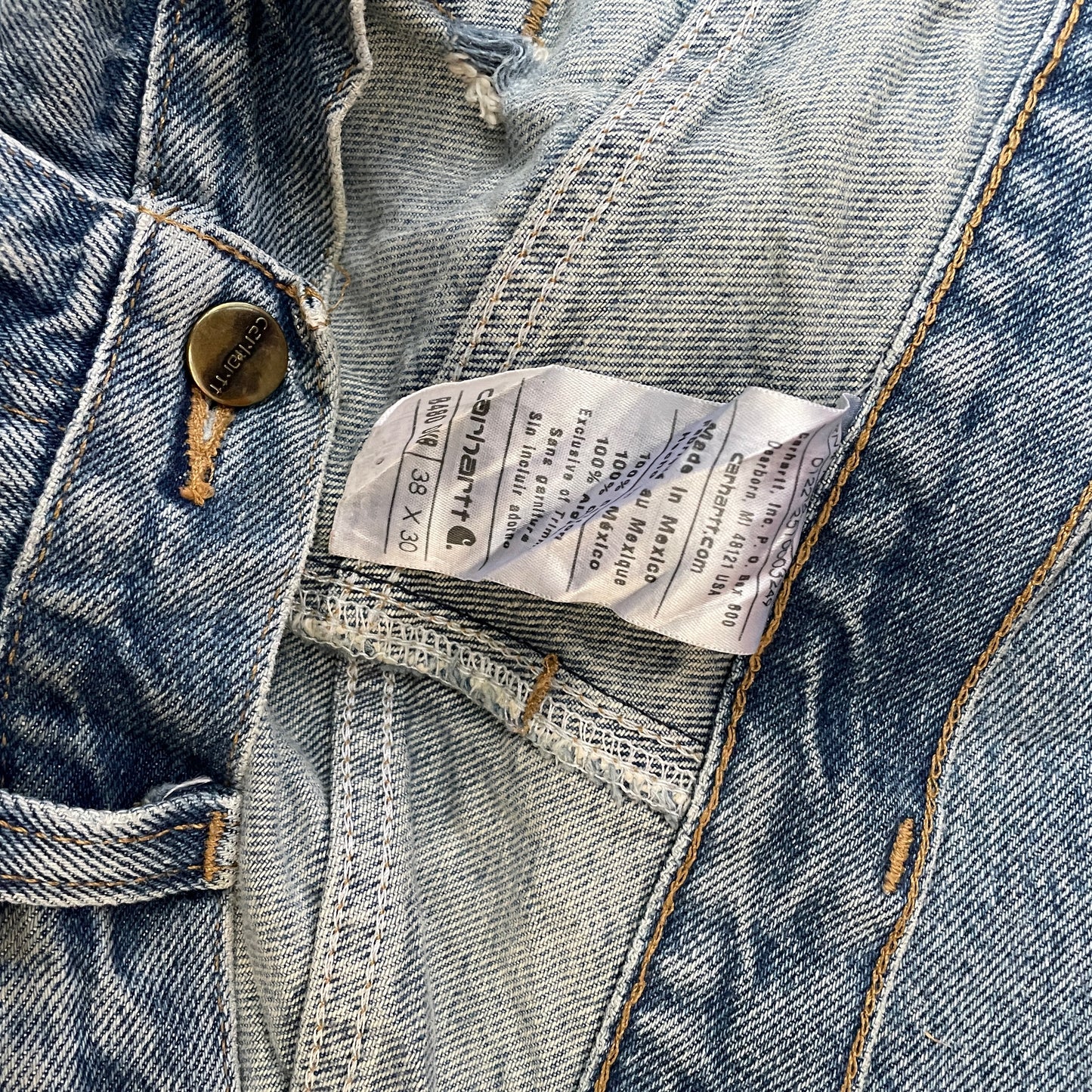 Custom Carhartt Snake Jeans – Raw-Hem 1 of 1 Blue Denim with Serpent Print | Vintage Streetwear Pants
