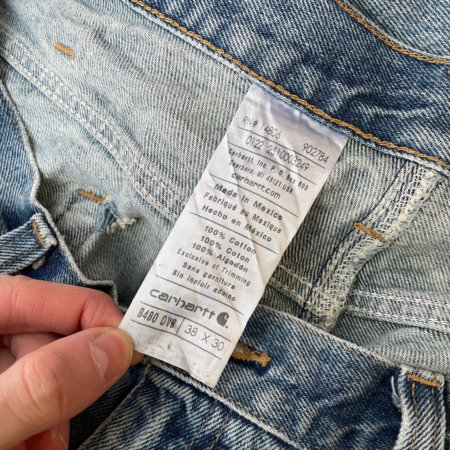 Custom Carhartt Snake Jeans – Raw-Hem 1 of 1 Blue Denim with Serpent Print | Vintage Streetwear Pants