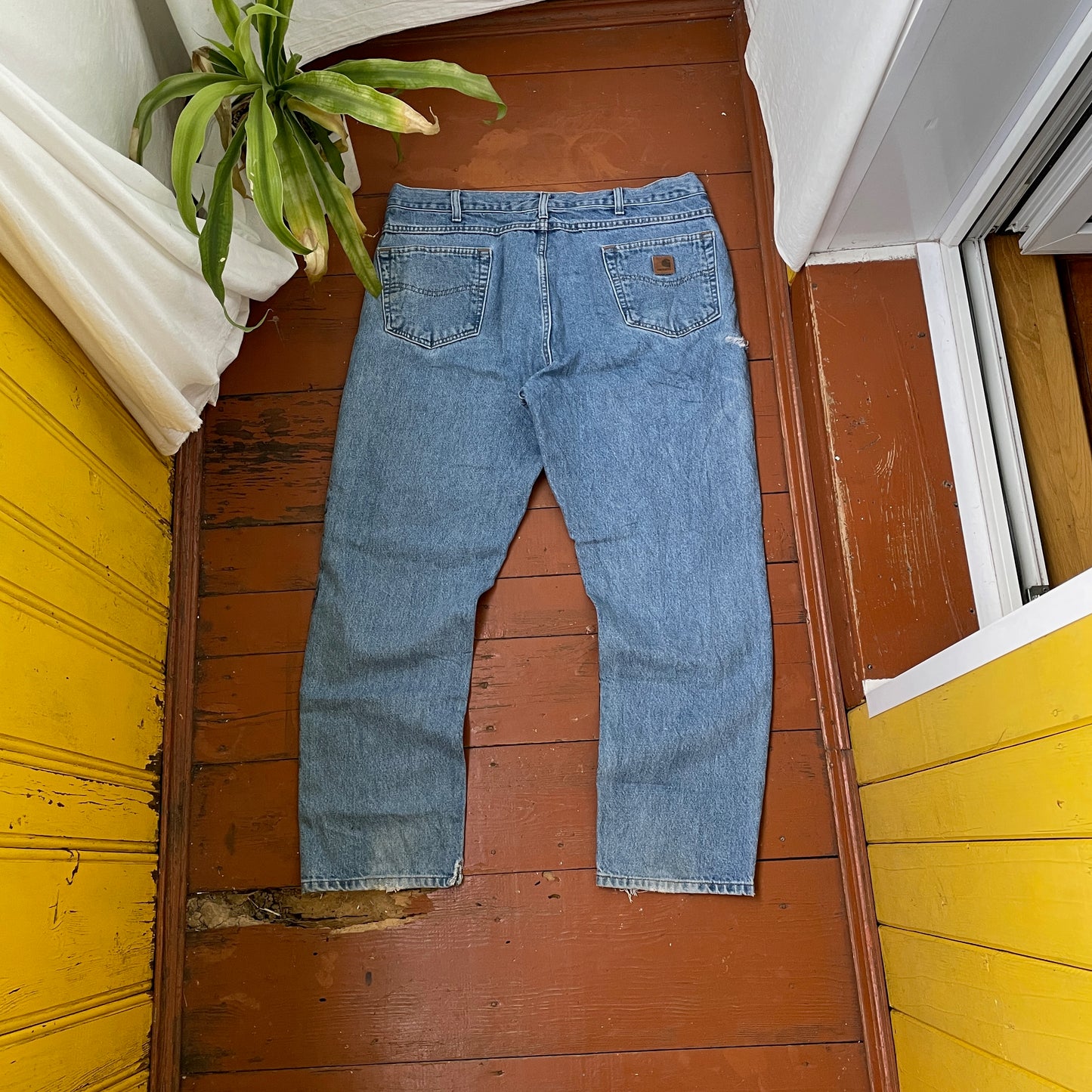 Custom Carhartt Snake Jeans – Vintage 90s Blue Denim with Full Serpent Print | 1 of 1 Streetwear Piece