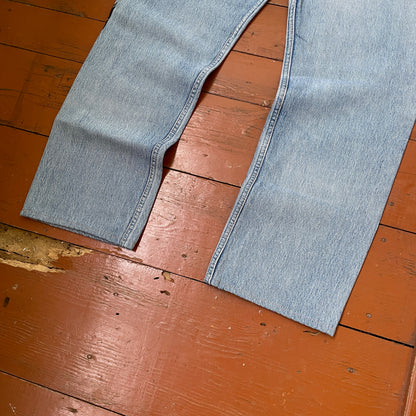 Custom Levi’s Snake Jeans – Faded Blue Denim with Full Black Snake Artwork | Vintage 1 of 1