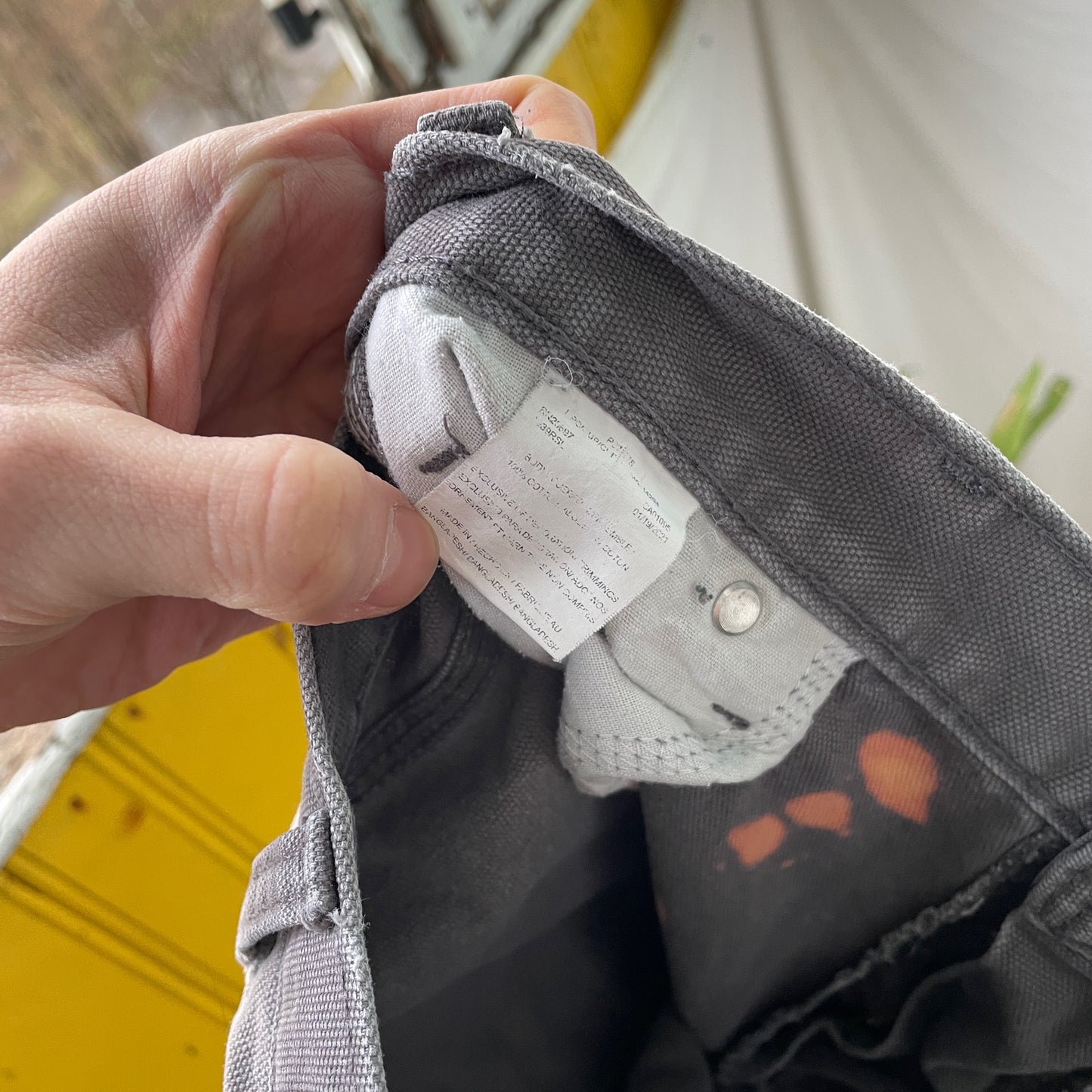 Custom Dickies Tiger Pants – Grey Workwear with White Tiger Print & Paint Marks | 1 of 1 Vintage