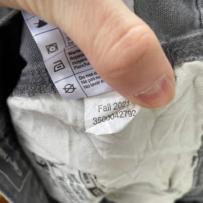 Custom Carhartt Tiger Pants – Hand-Faded Grey with White Tiger Art | Vintage Workwear 1 of 1