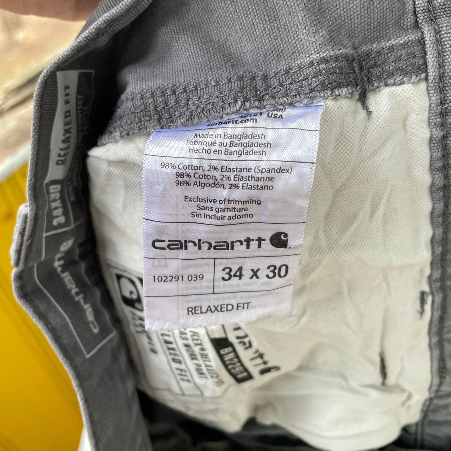 Custom Carhartt Tiger Pants – Hand-Faded Grey with White Tiger Art | Vintage Workwear 1 of 1