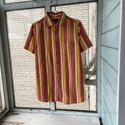 Custom Oakley Dragon Shirt – Striped Short-Sleeve with White Twin Dragon Print | Y2K Retro Streetwear 1 of 1