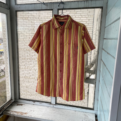 Custom Oakley Dragon Shirt – Striped Short-Sleeve with White Twin Dragon Print | Y2K Retro Streetwear 1 of 1